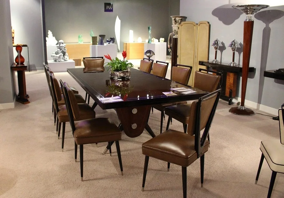 antique dining table in Luxury Design Store with chairs