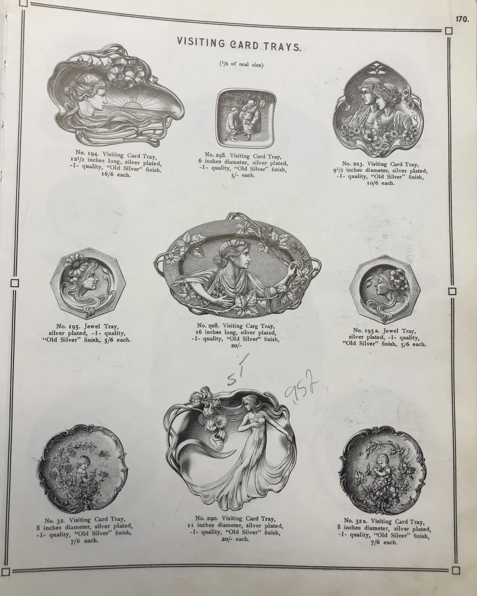 антикварный лоток для карточек с художественными узорами, элегантная атмосфера