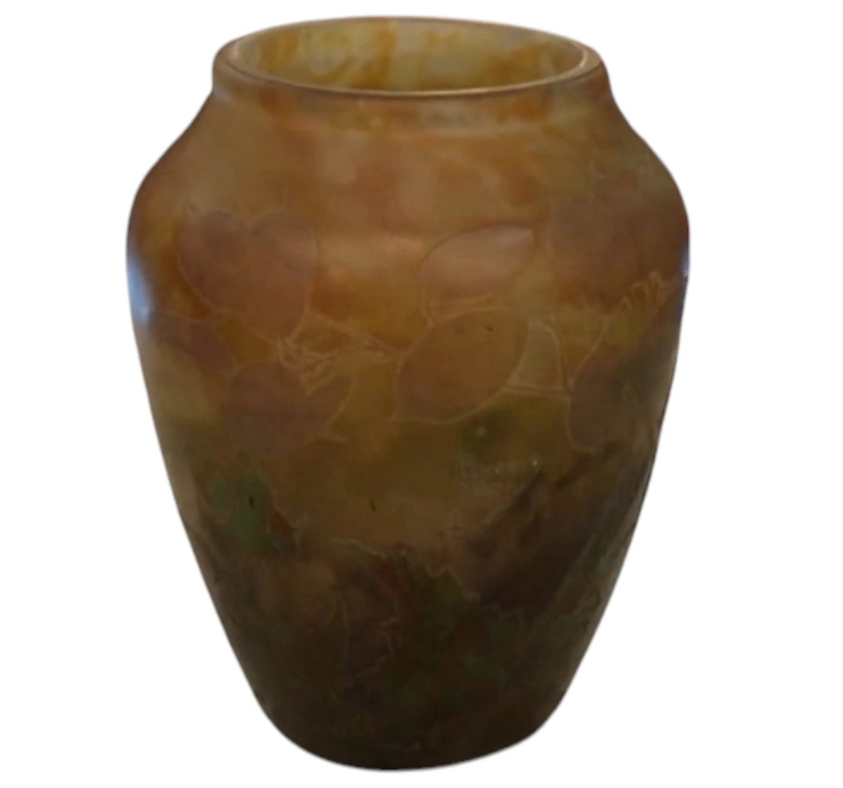 antikes signiertes Glas mit subtilen Blumenmuster