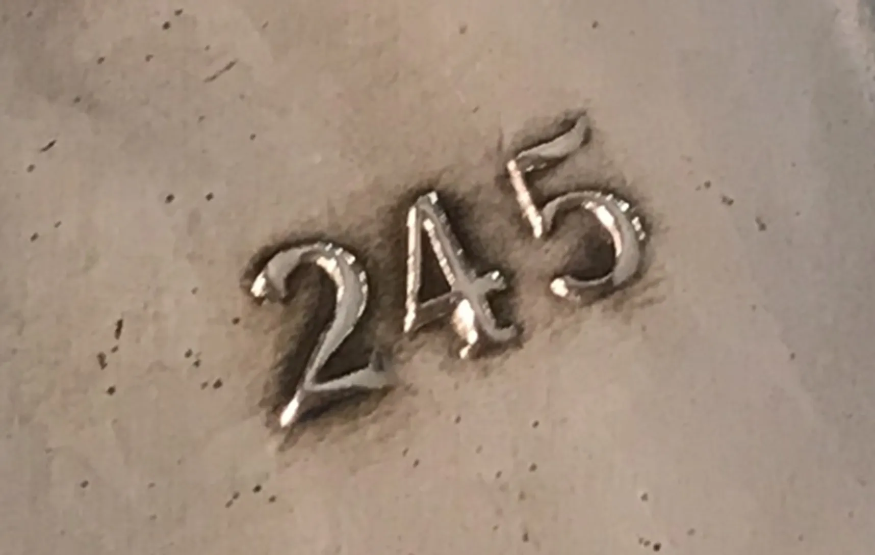 details of an antique card tray wmF with number 245