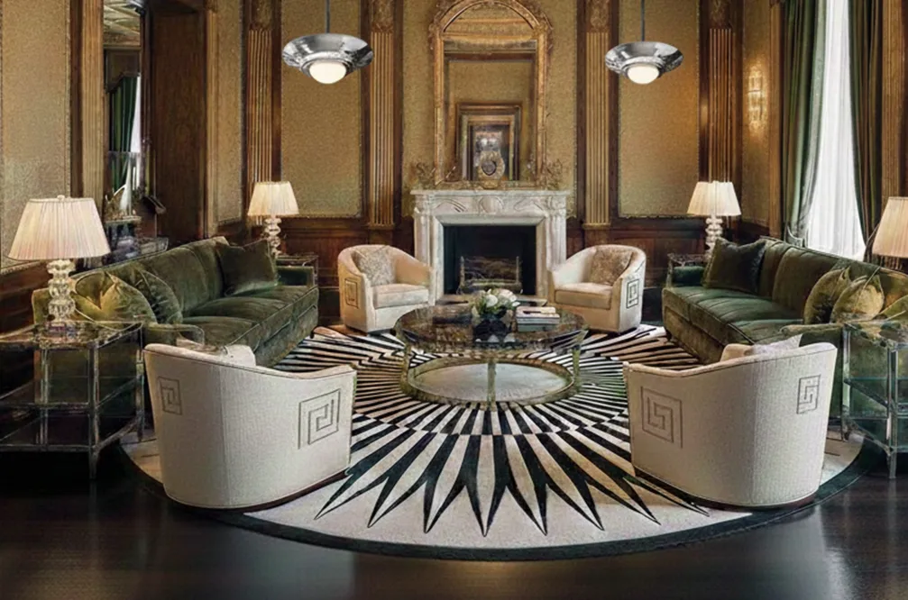 cuatro lámparas de techo vintage en un ambiente elegante