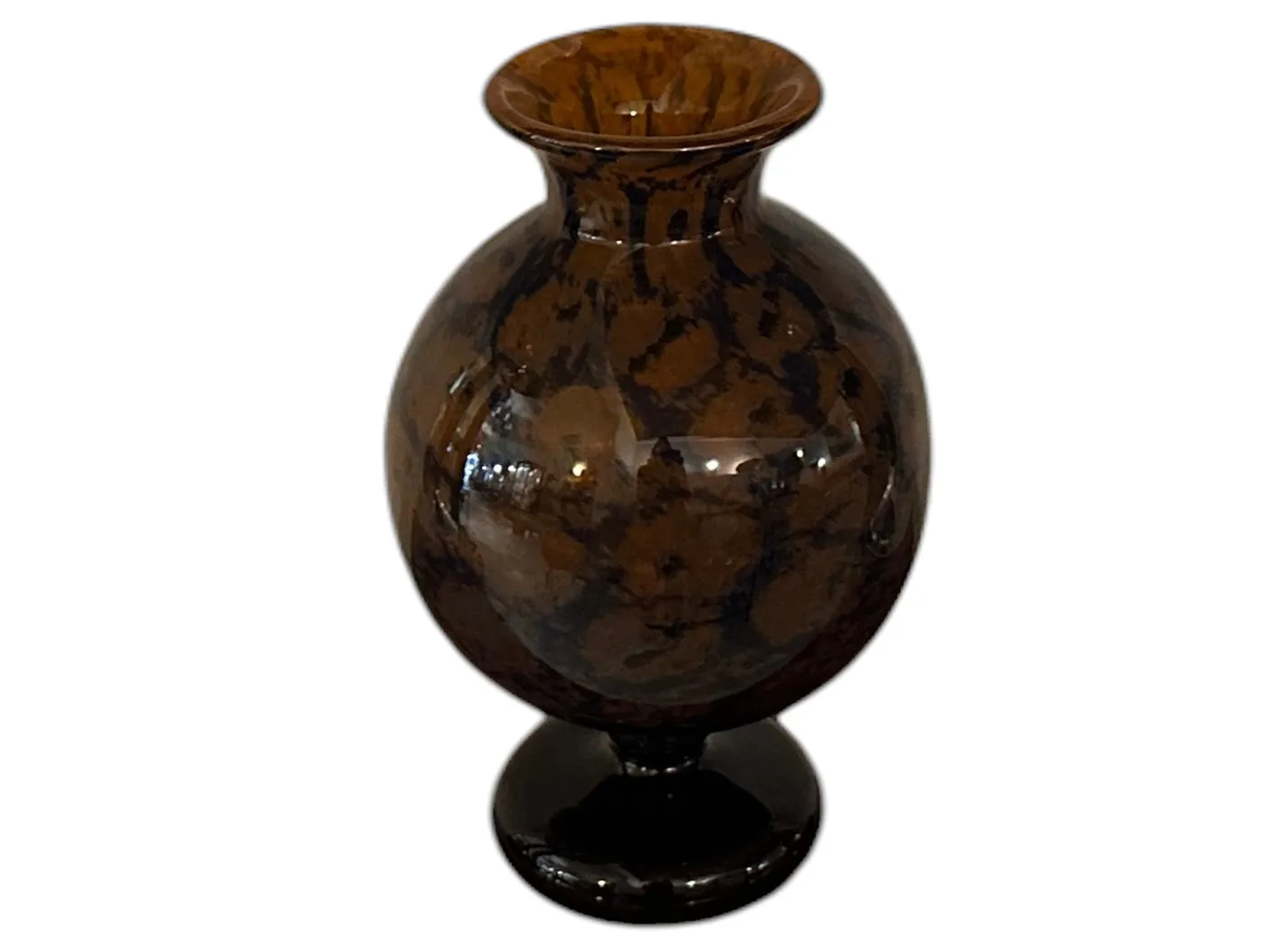 antique signed glass by Schneider, stylish base