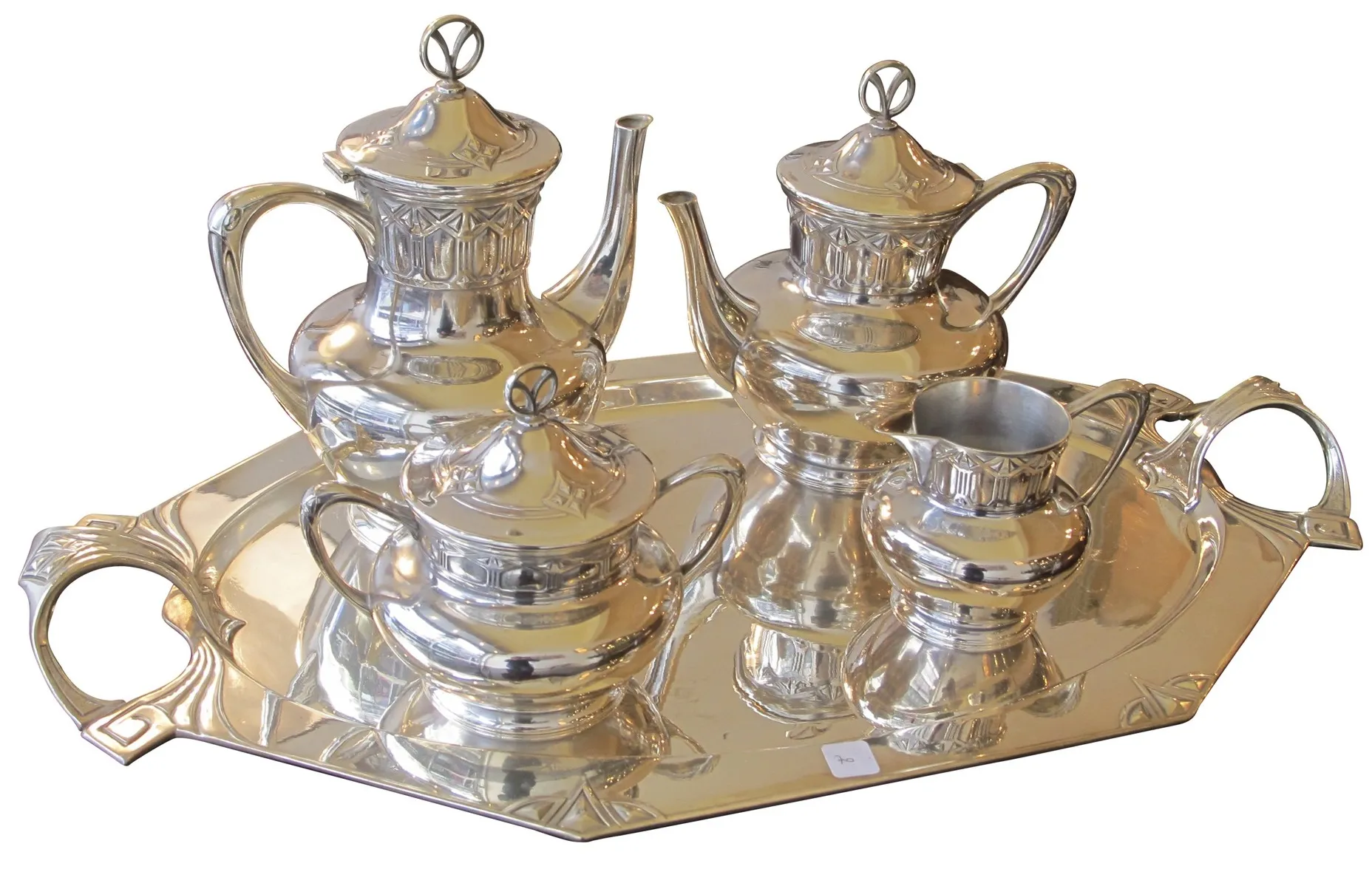 vintage tea set WMF with elegant design tray