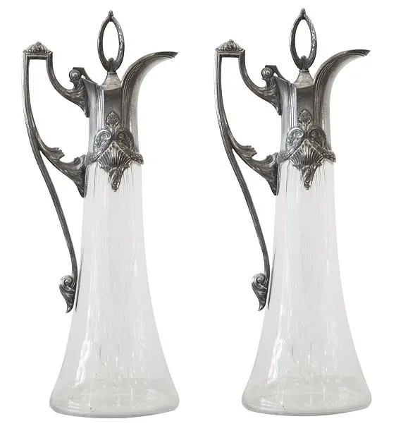 2 antique WMF jars with elegant detailing