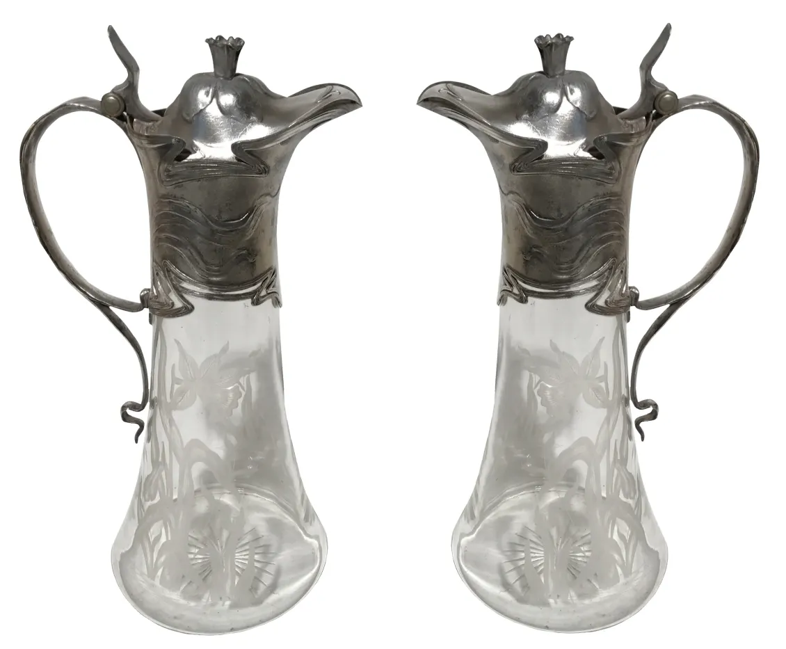 two antique jars with elegant design WMF