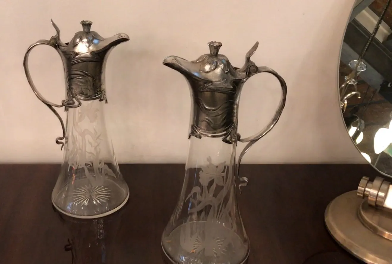 two antique jars with elegant design WMF