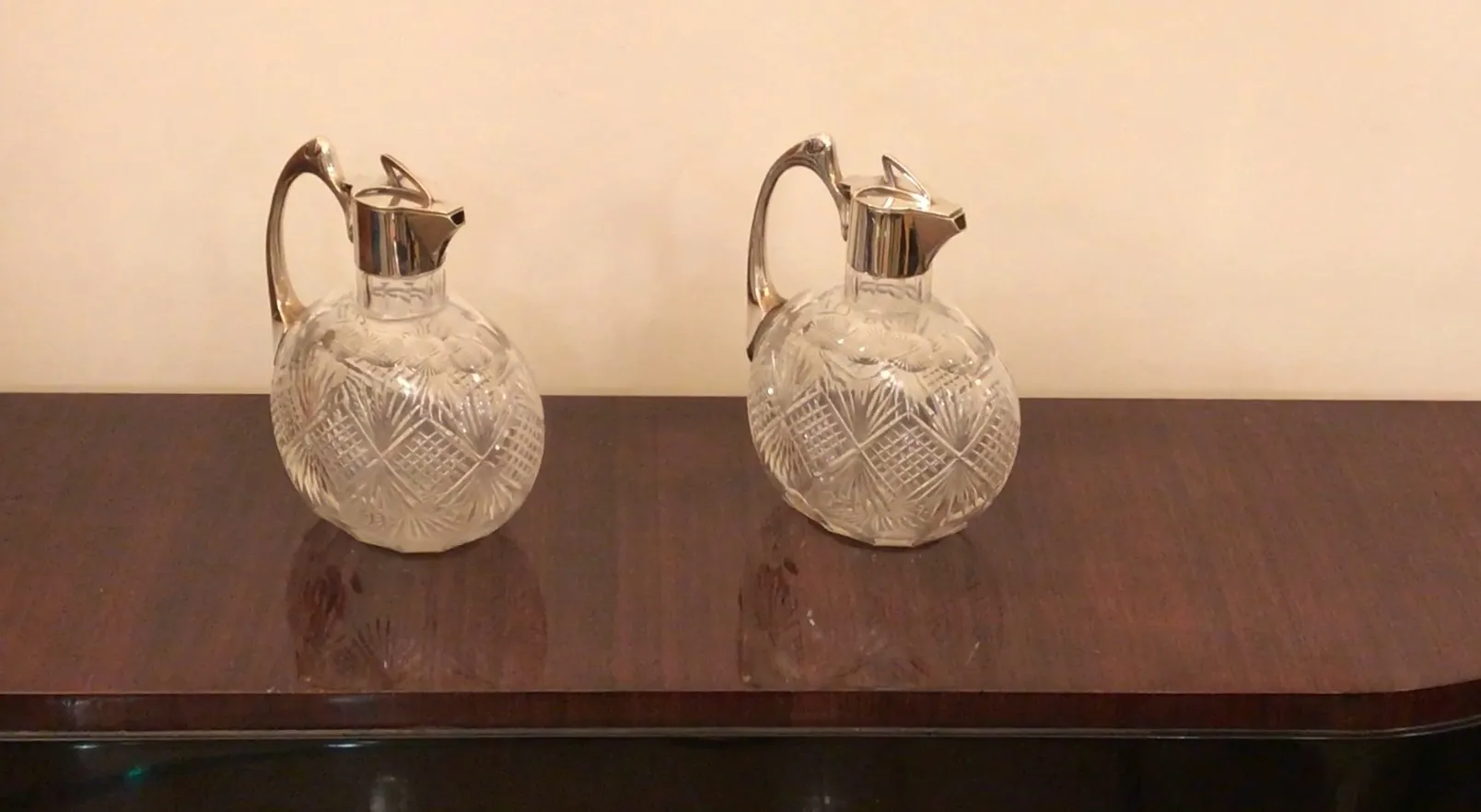 two elegant antique WMF jars in a classic setting