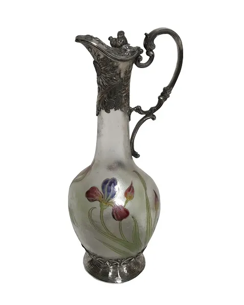 Elegant antique WMF jars decorated with flowers