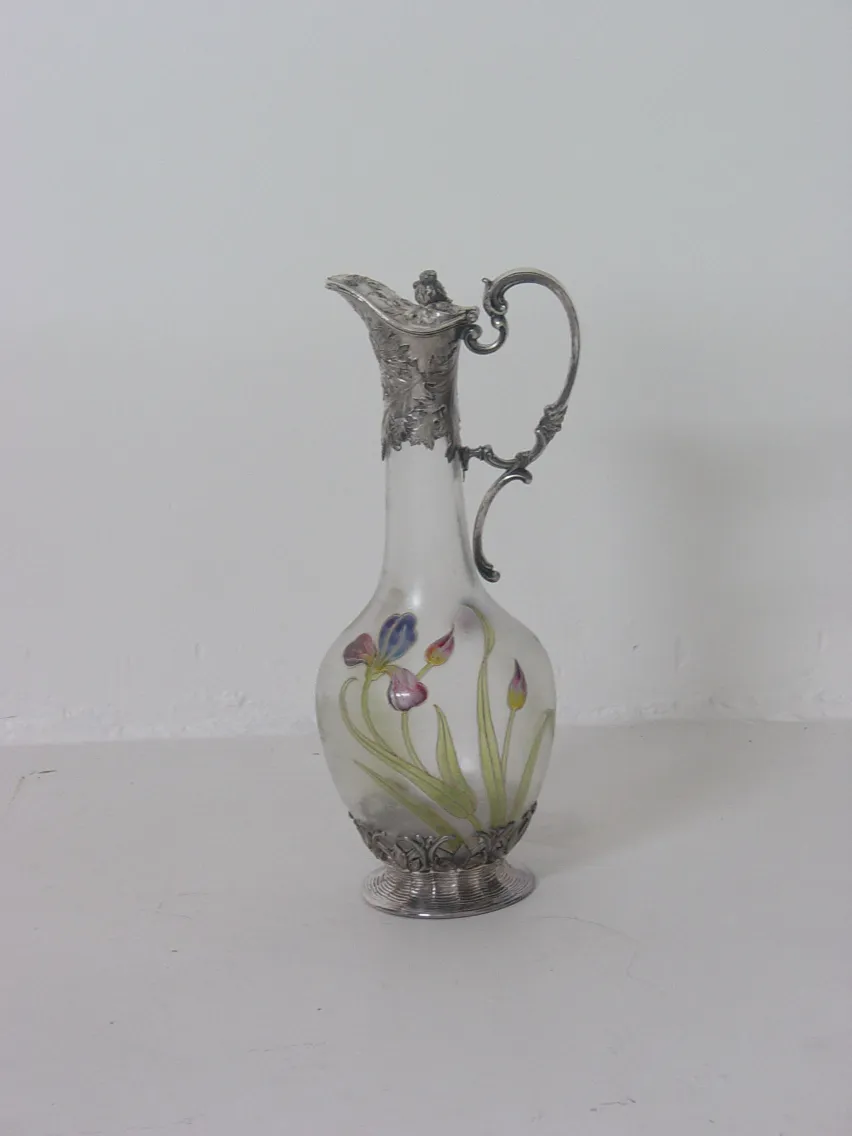 Elegant antique WMF jars decorated with flowers