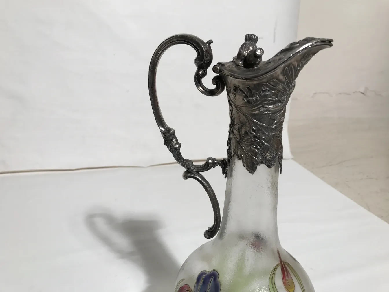 Elegant antique WMF jars decorated with flowers