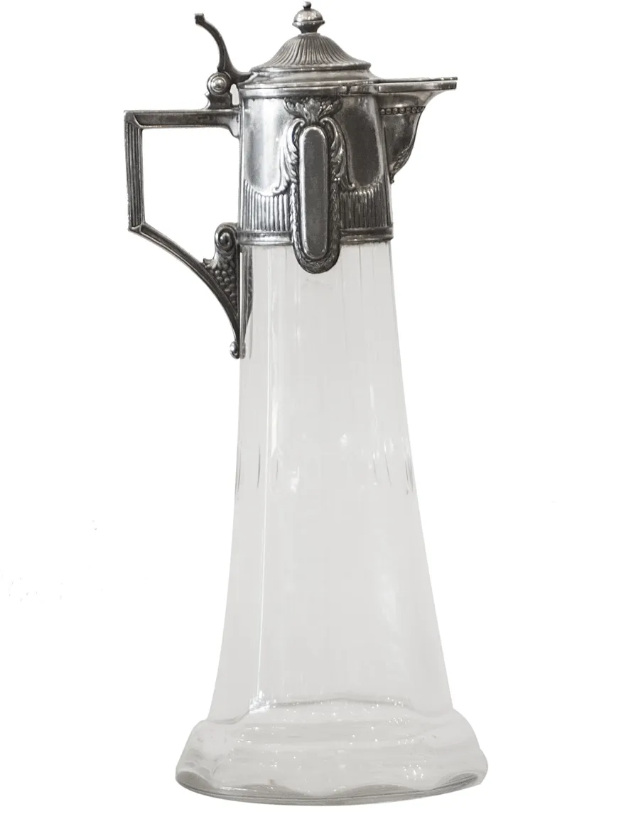 Antique WMF jar with an elegant glass and metal design, perfect for decor.