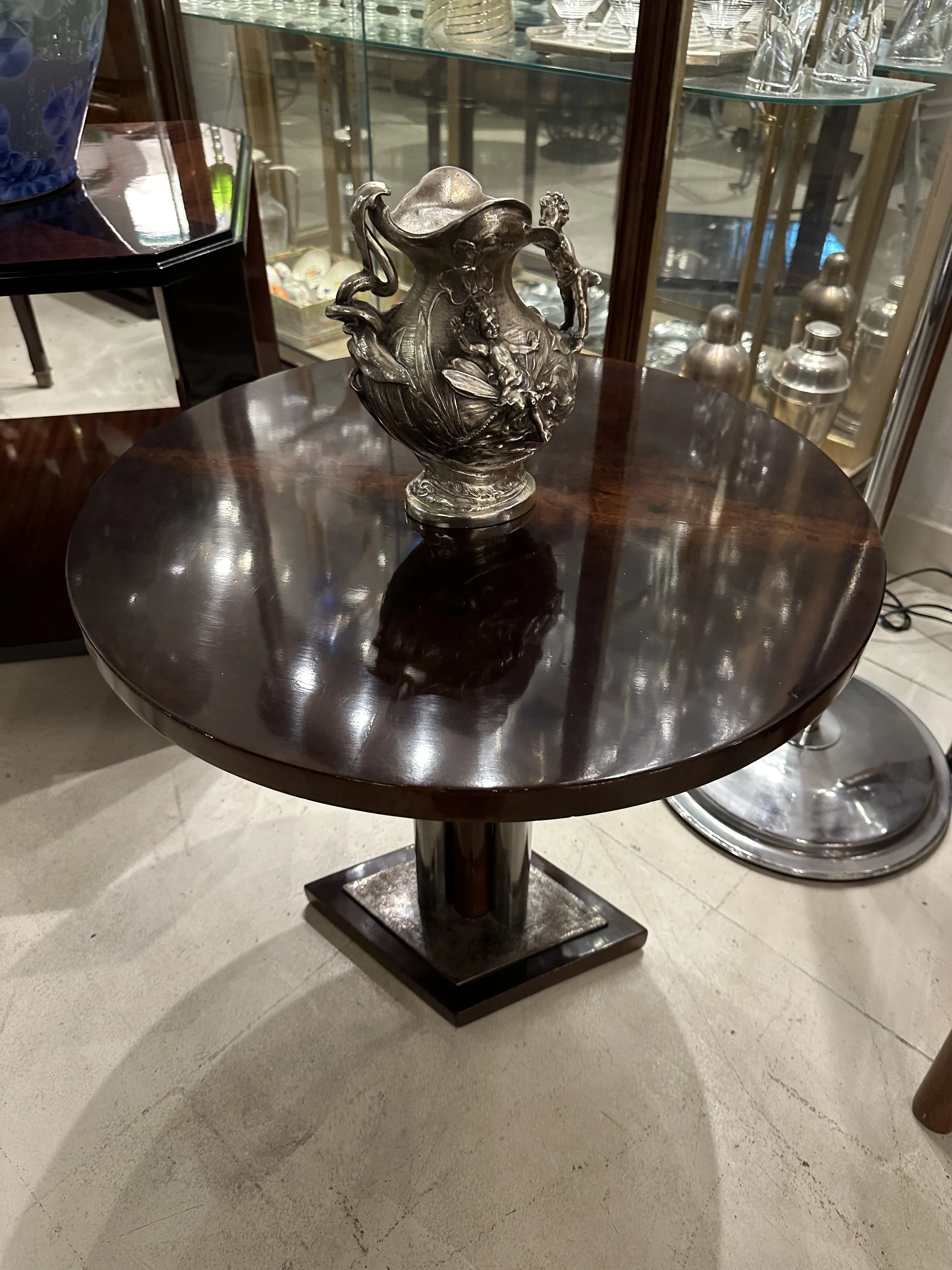 Antique jar featuring intricate surface decorations.