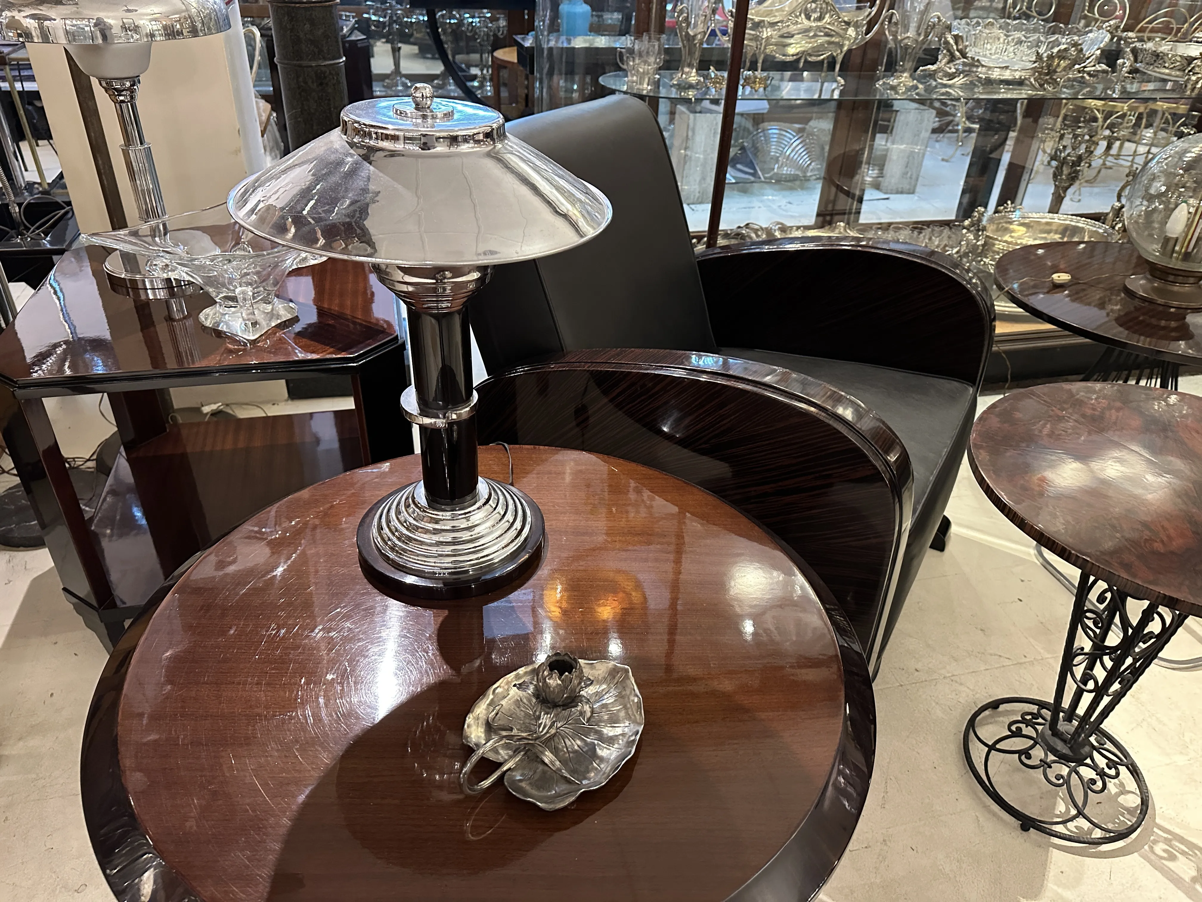 antique candelabra shining on table with elegant background