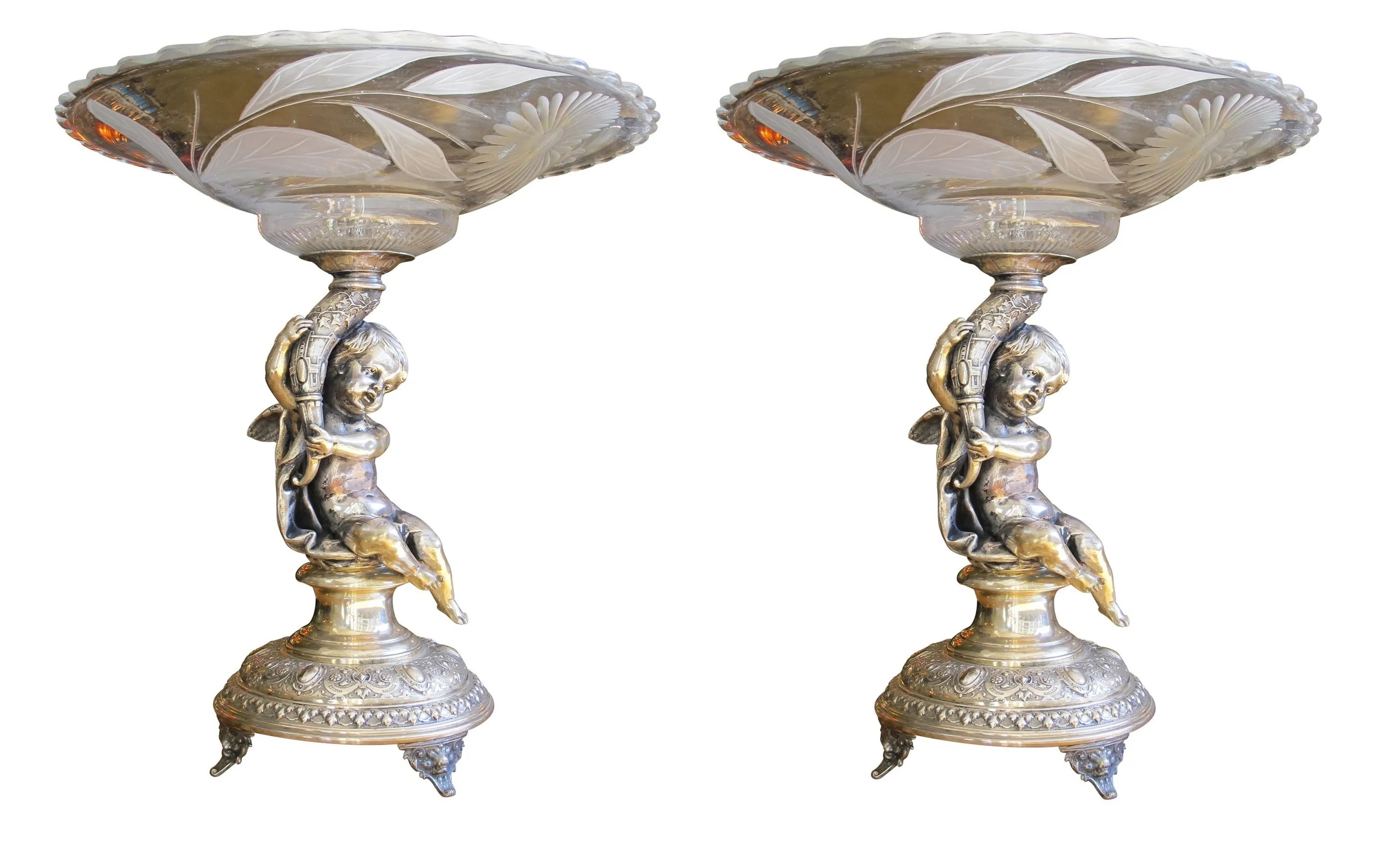Centre de table WMF ancien avec figure d'enfant