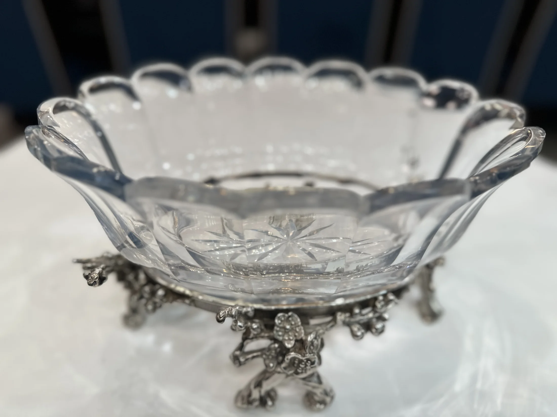 antique decorative bowl with ornate base