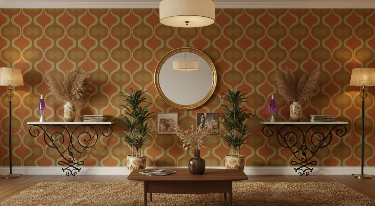 Duas consoles antigas com plantas decorativas