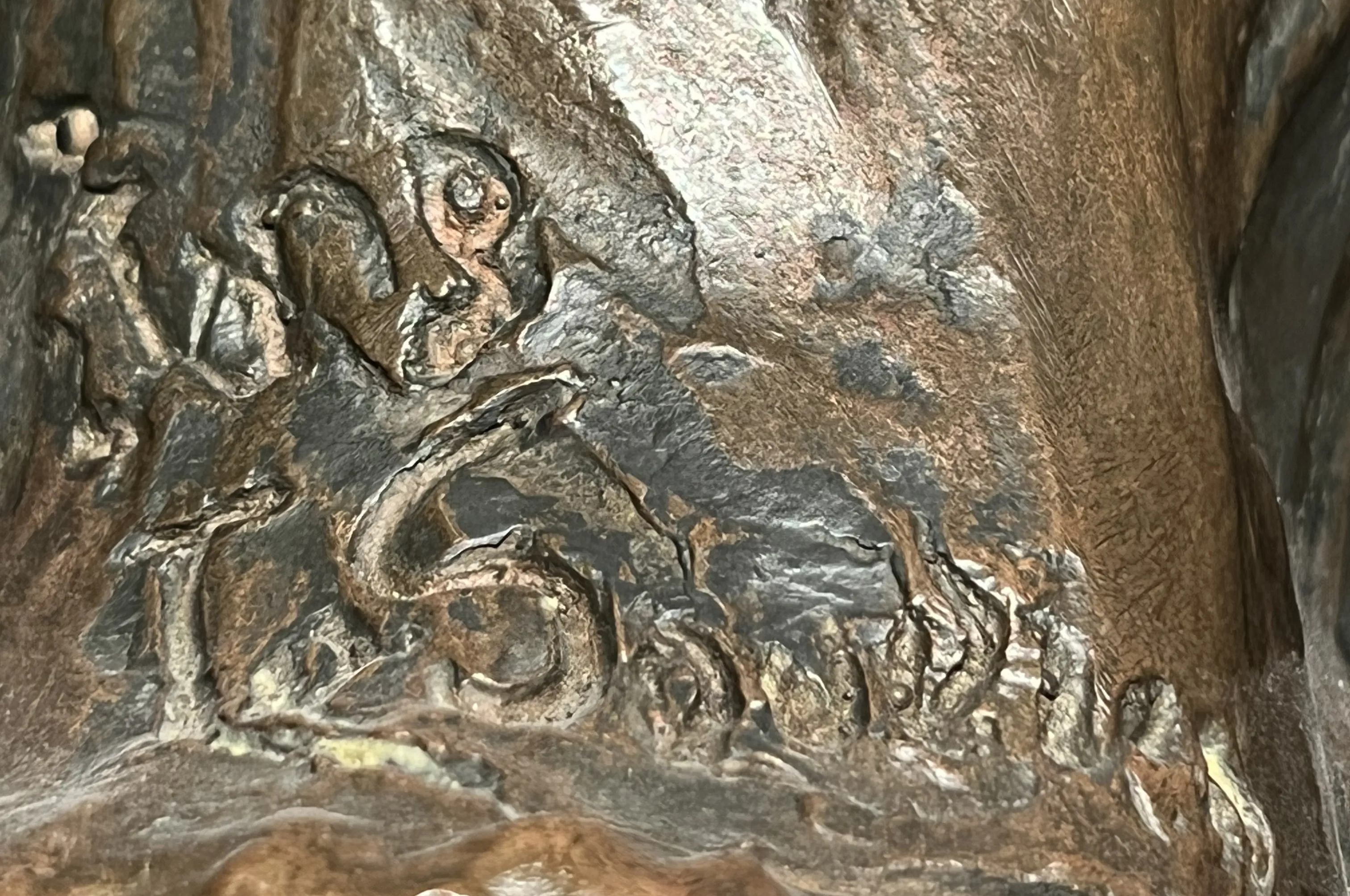 Selo antigo Jane Le Soudier com detalhes artísticos intrincados.