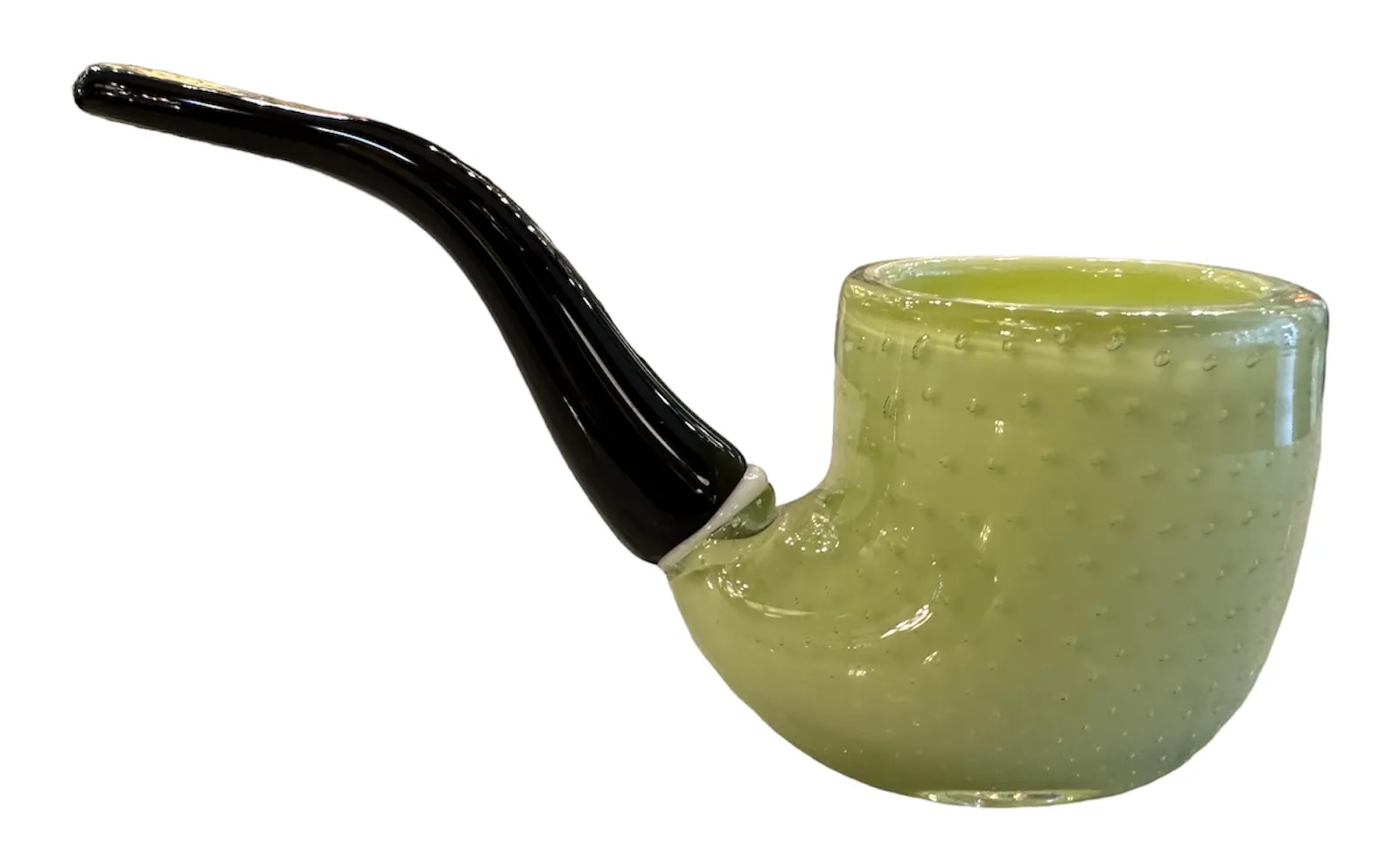 antike murano glas pfeife in grün mit oberflächendetails