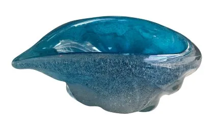 antique murano glass bowl in blue color