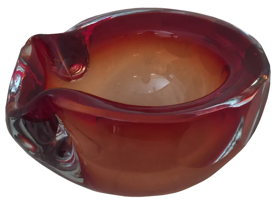 decorative antique bowl with warm colors and organic shape