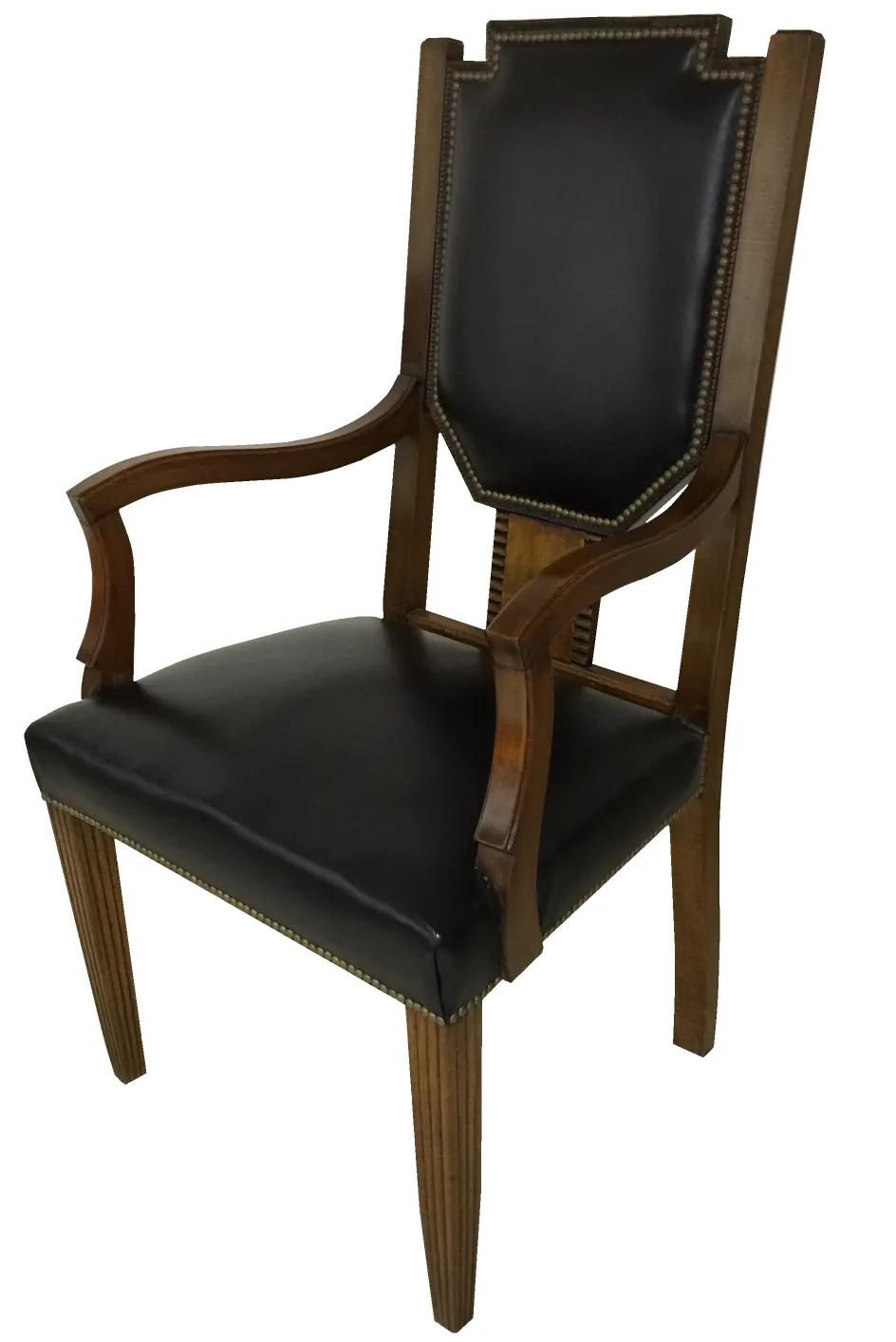 Antique desk chair in black with a high backrest
