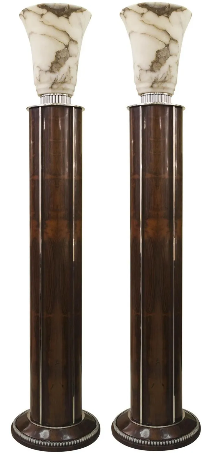 Set of 2 floor lamps featuring antique design in a stylish setting