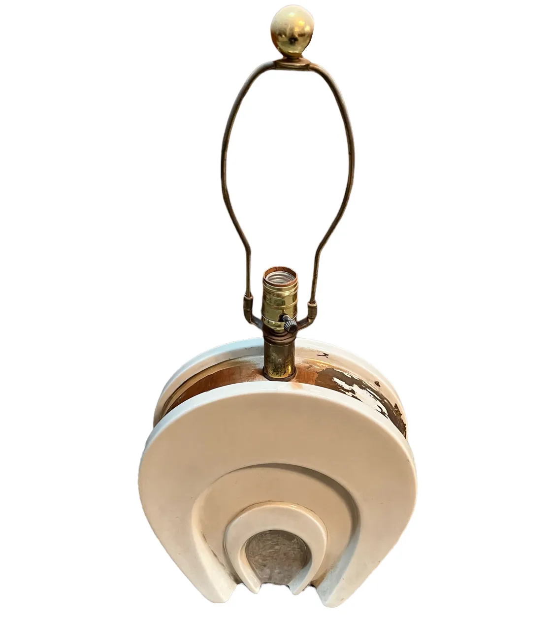 Antique table lamp in art deco style with a unique design.