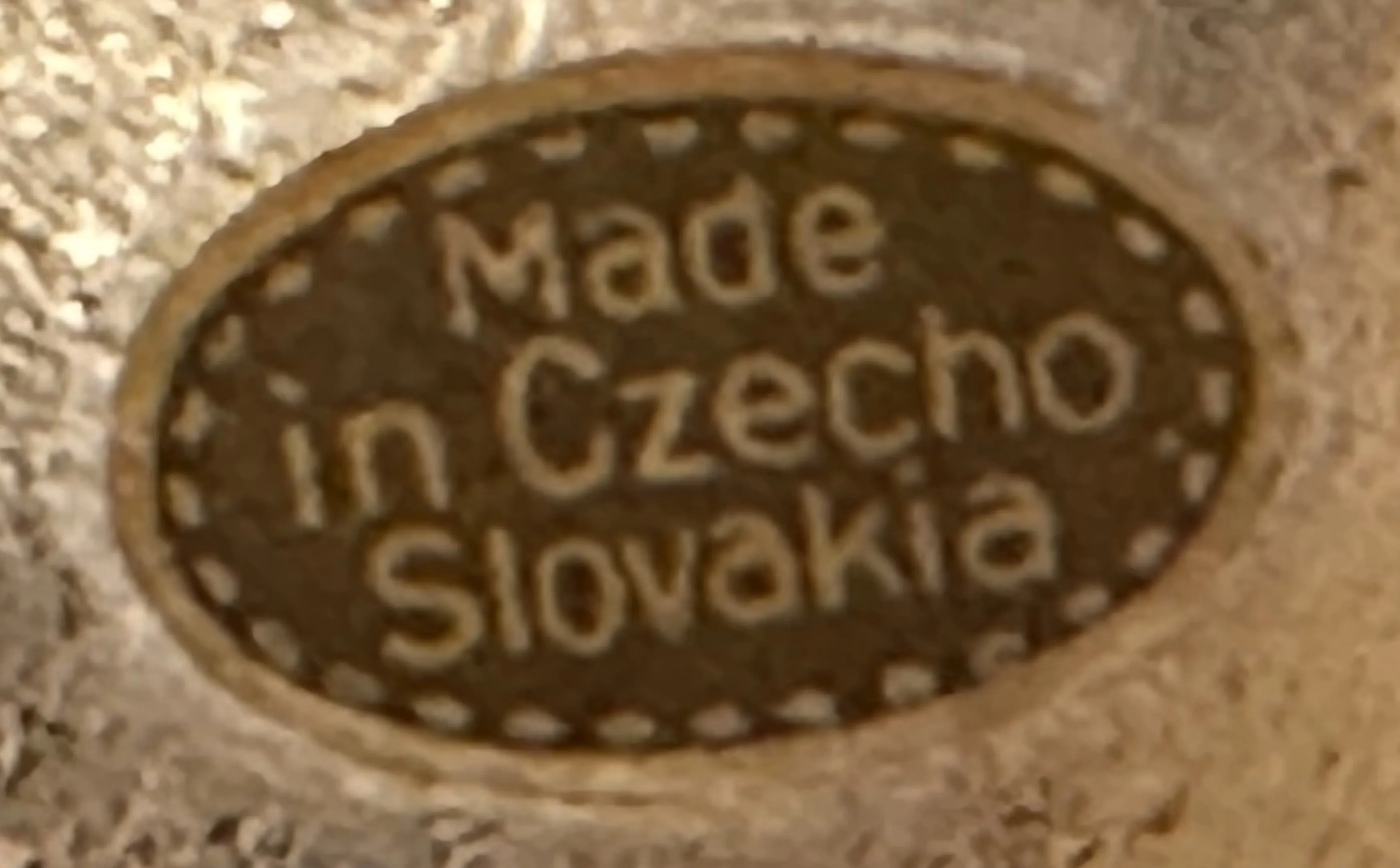 antique seal featuring made in czeschoslovakia