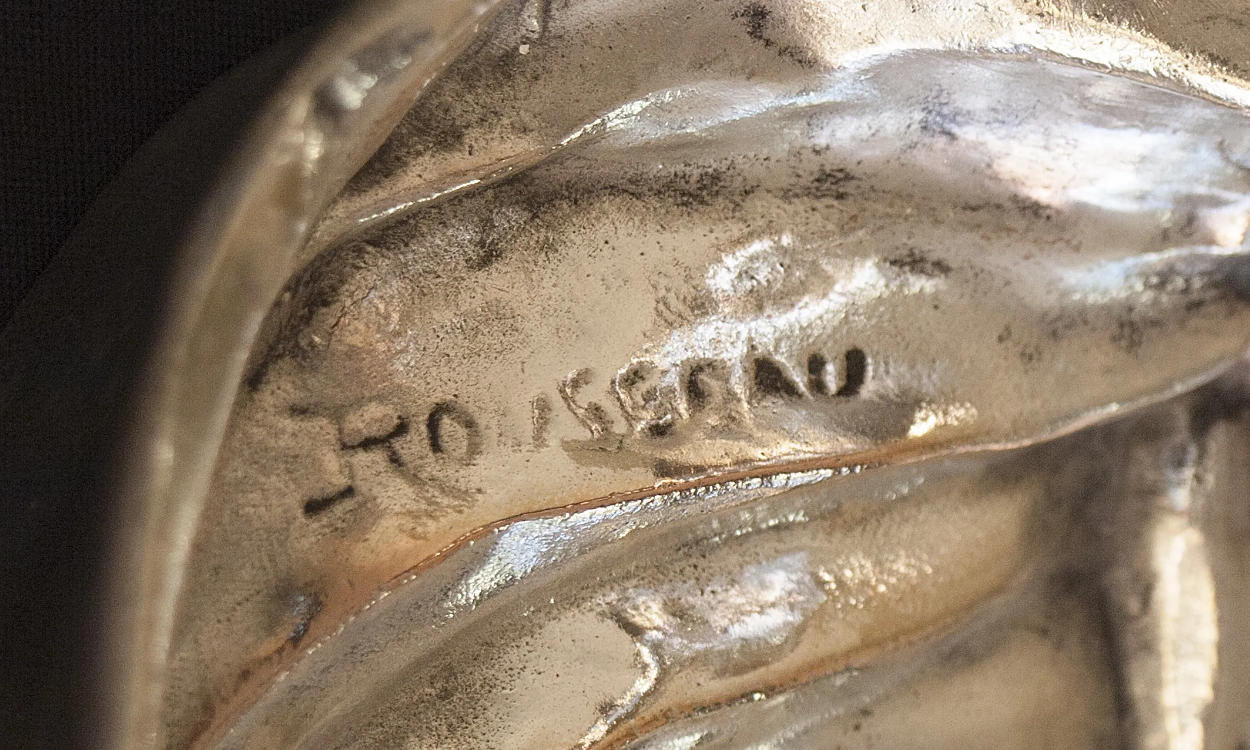 detail of an antique seal Rousseau with inscriptions