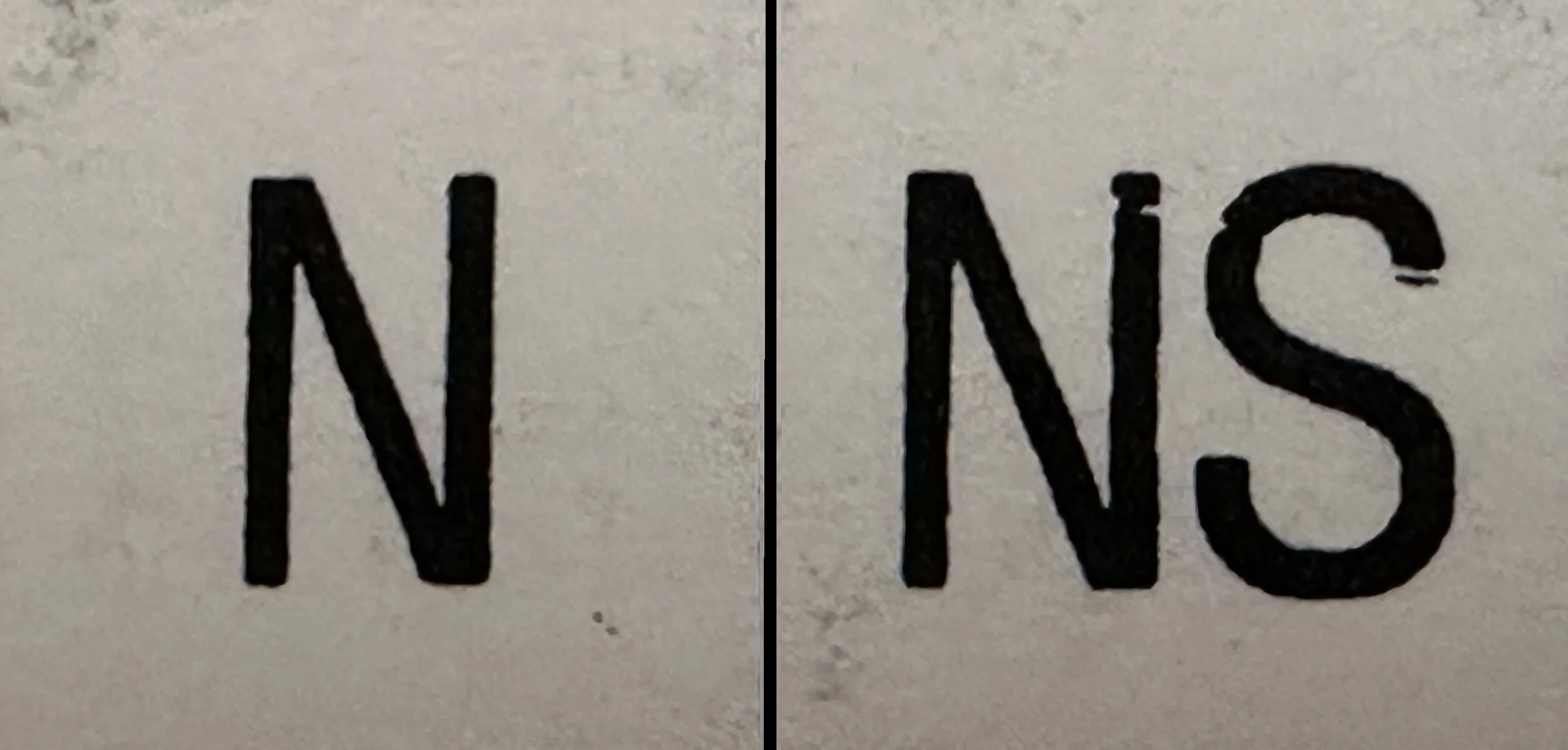 Antique seal featuring the letters N and NS, part of an antique collection.