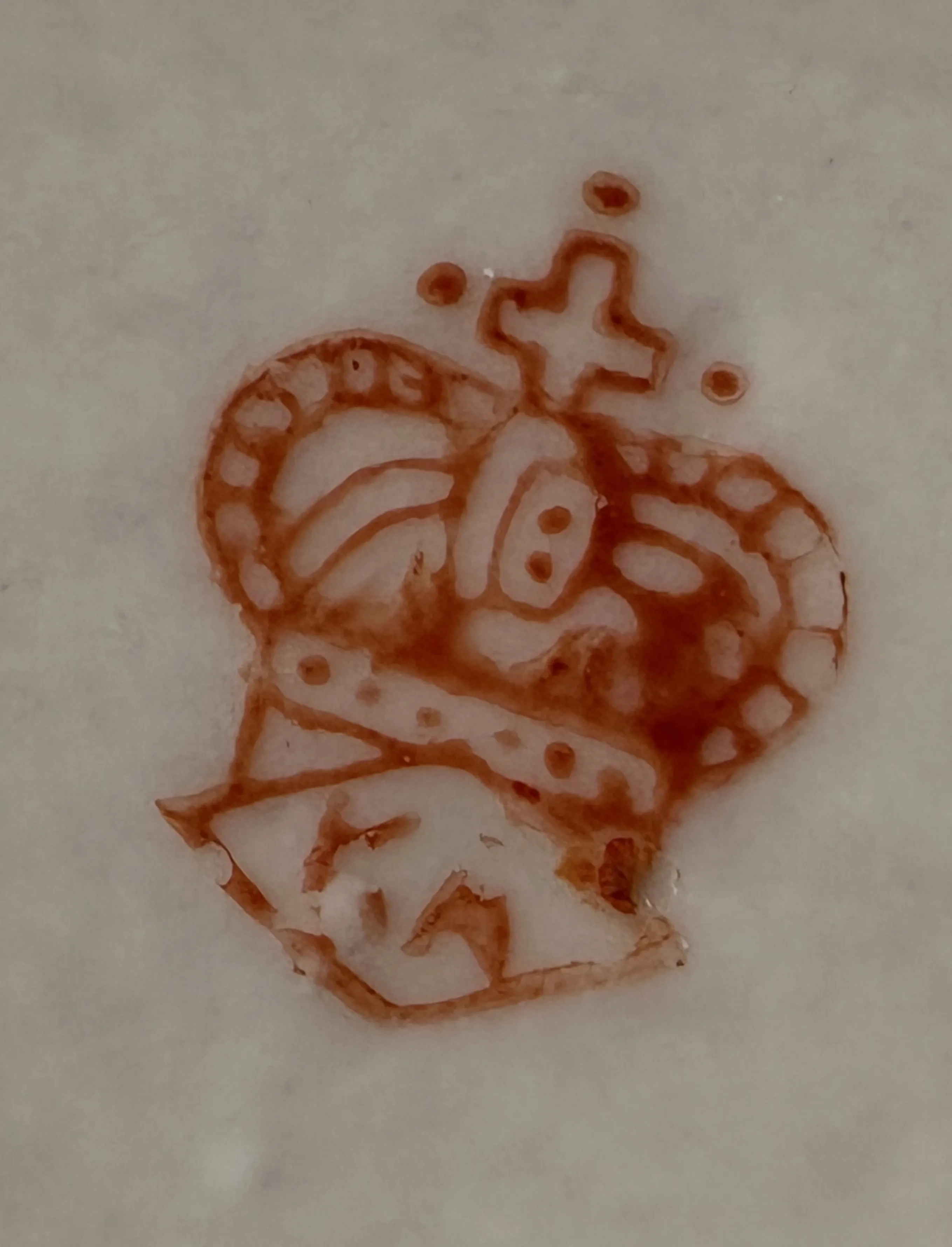 antique seal K .A featuring a crown design.