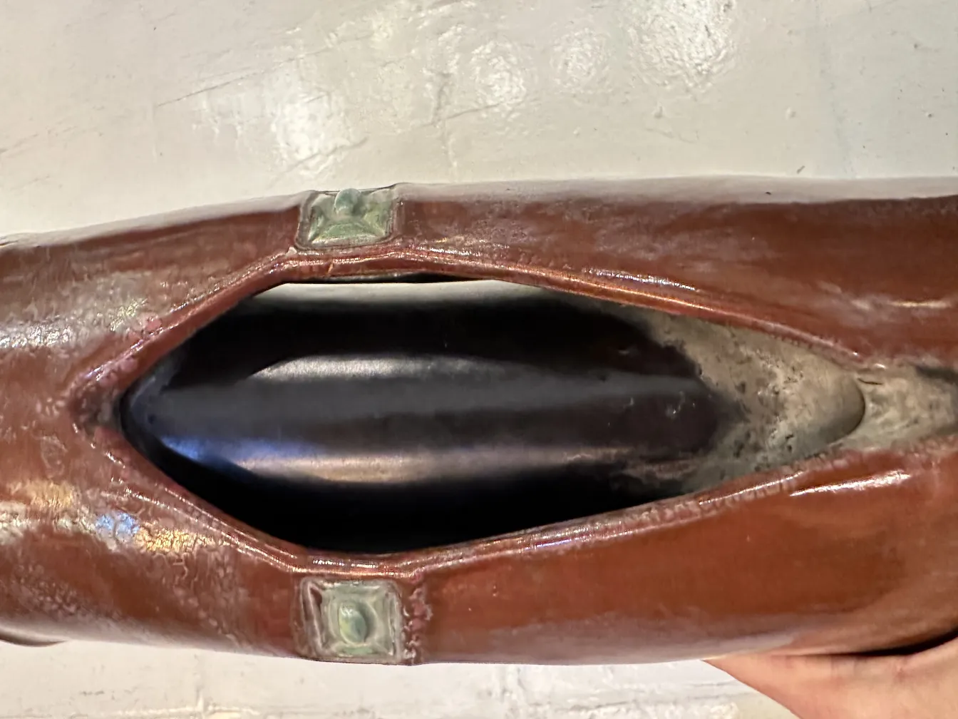 Antique ceramic sculpture with unique design and shine