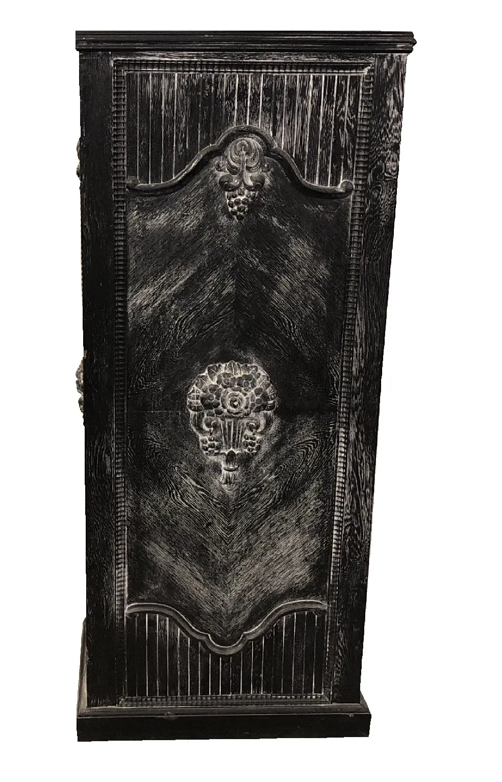 antique column with decorative black design