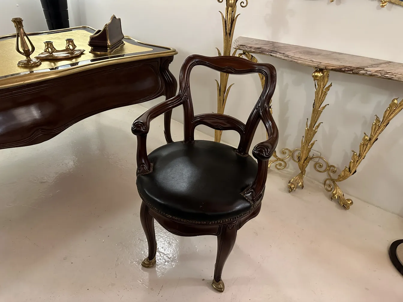 antique desk with classic chair in elegant setting
