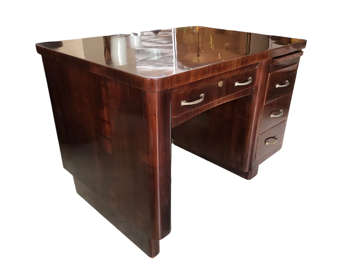 antique rectangular desk with drawers