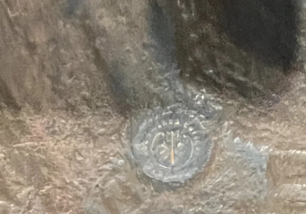 带有复杂细节的古代雕塑，背景纹理丰富。