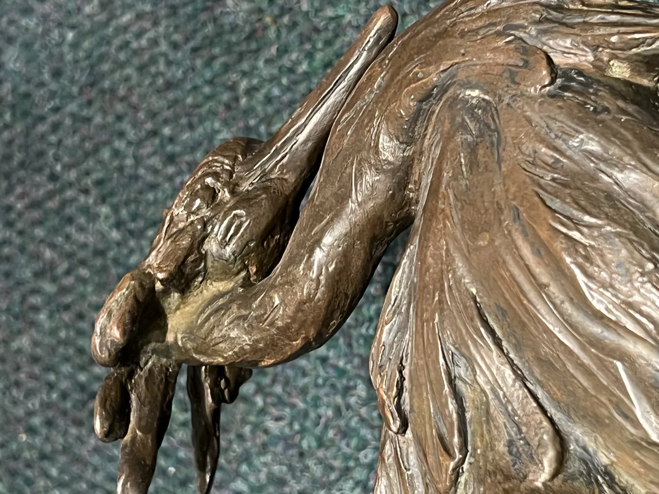 ancient figure sculpture with detailed features