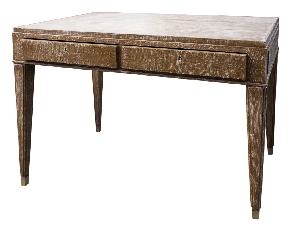 antique desk featuring a simple design with two drawers