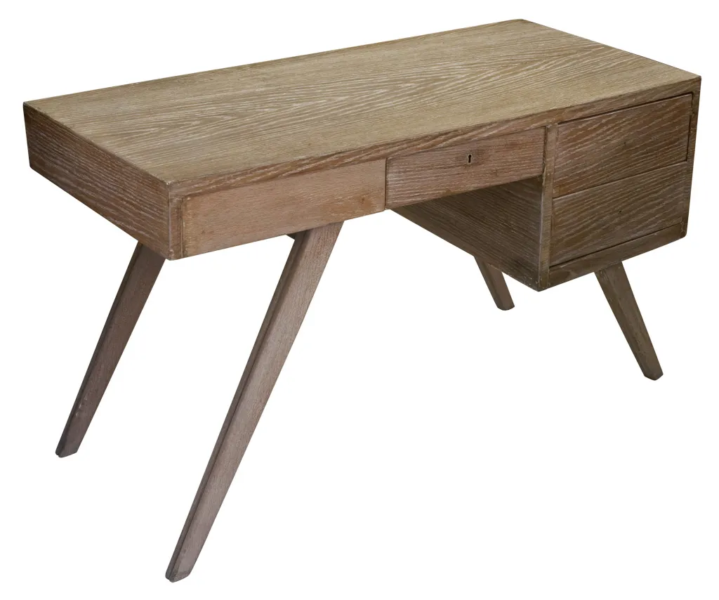 bureau ancien simple avec deux tiroirs