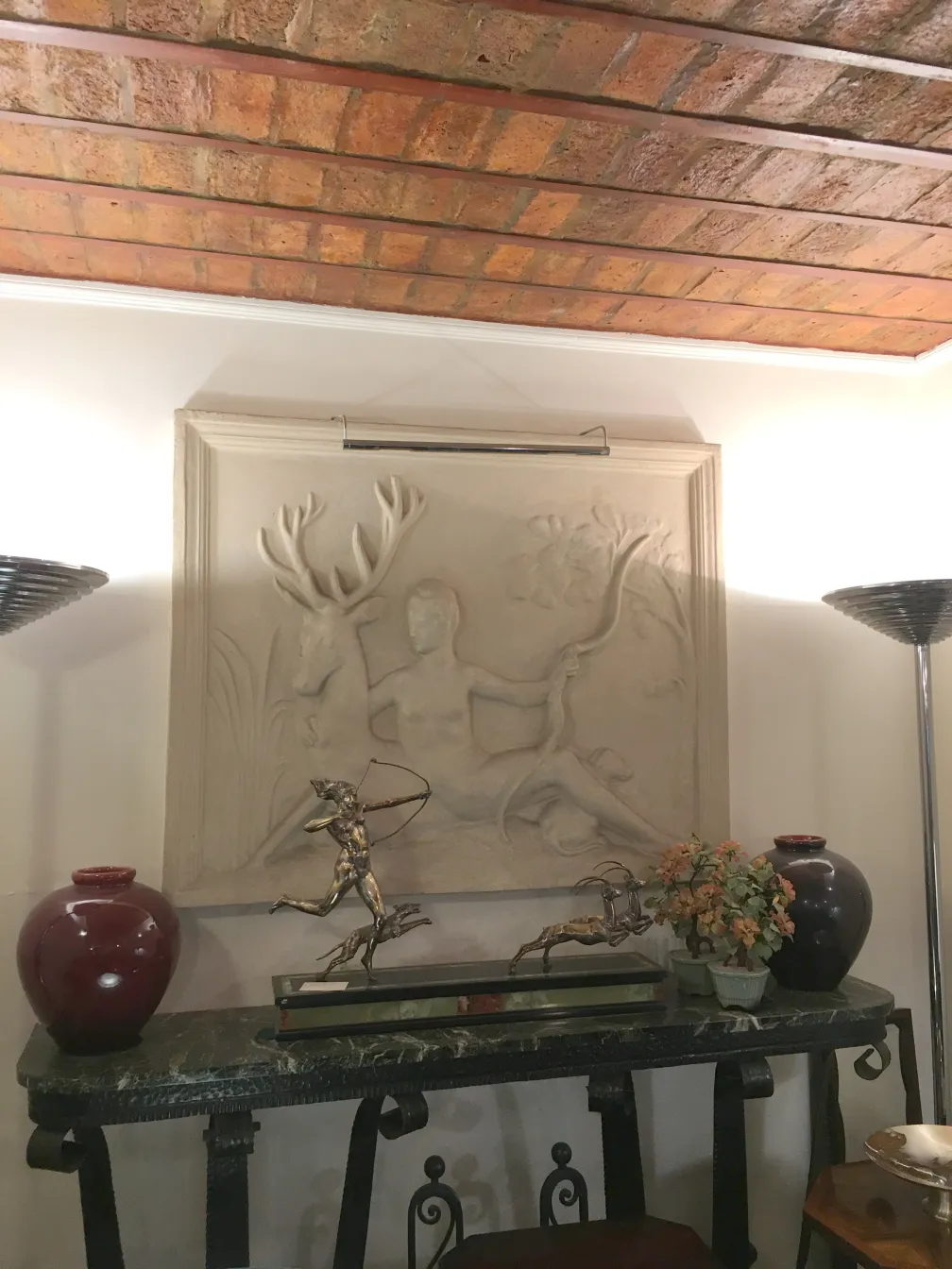 Antica ceramica Boch frères keramis con decorazione
