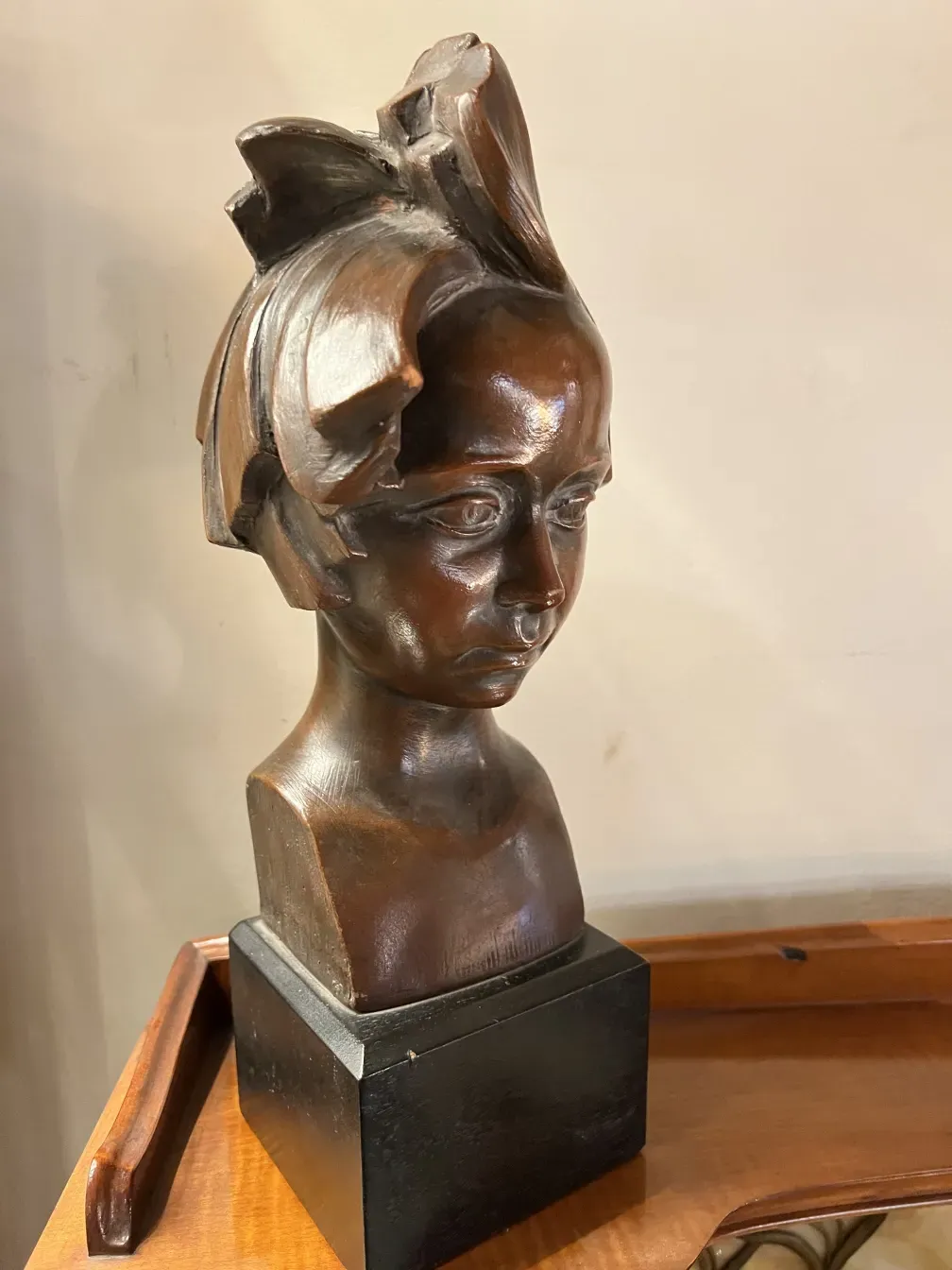 bust of ancient sculpture, male figure with details