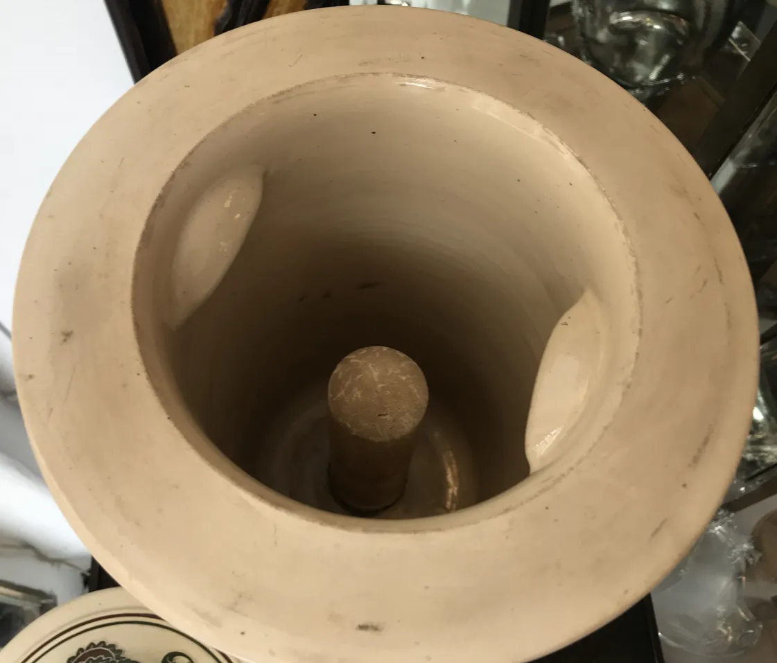 top view of an antique ceramic vase