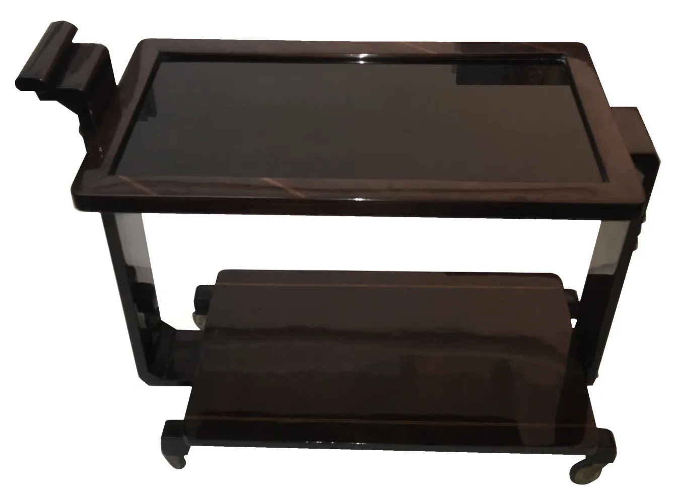 Mesa carrito antigua de diseño elegante y funcional, perfecta para servir bebidas.