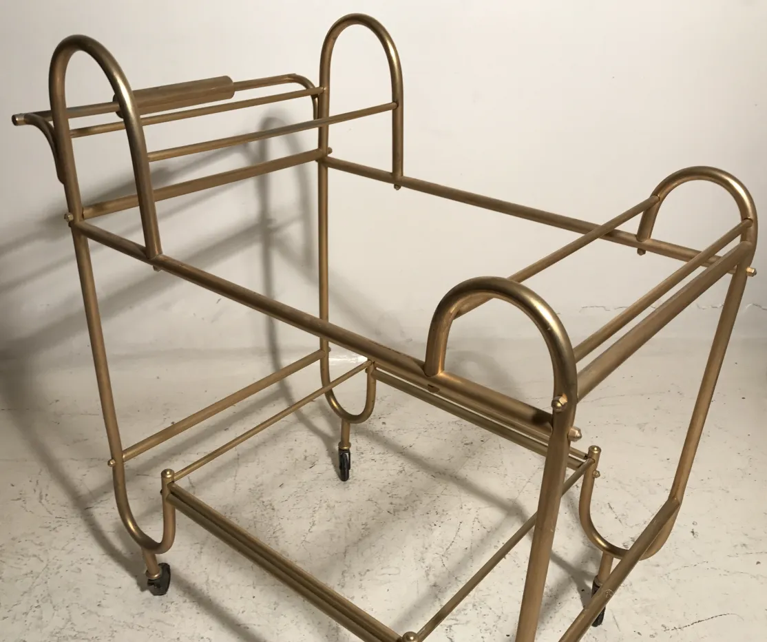 Antique cocktail trolley with elegant design and wheels