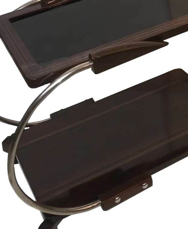 Carrello per cocktail antico con design elegante e finitura scura