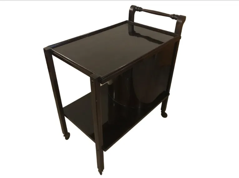 Antique cocktail trolley with two shelves and handles