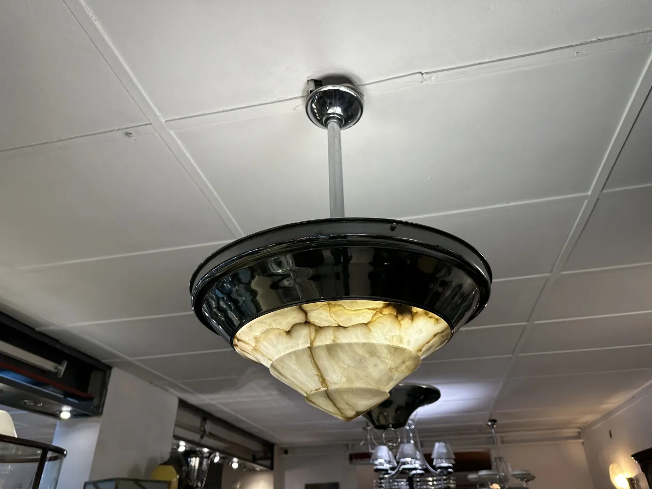 antique hanging lamp in a stylish setting