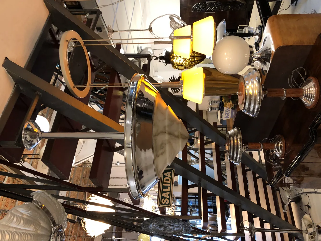 Antique hanging lamp with elegant and colorful design, illuminating the surroundings