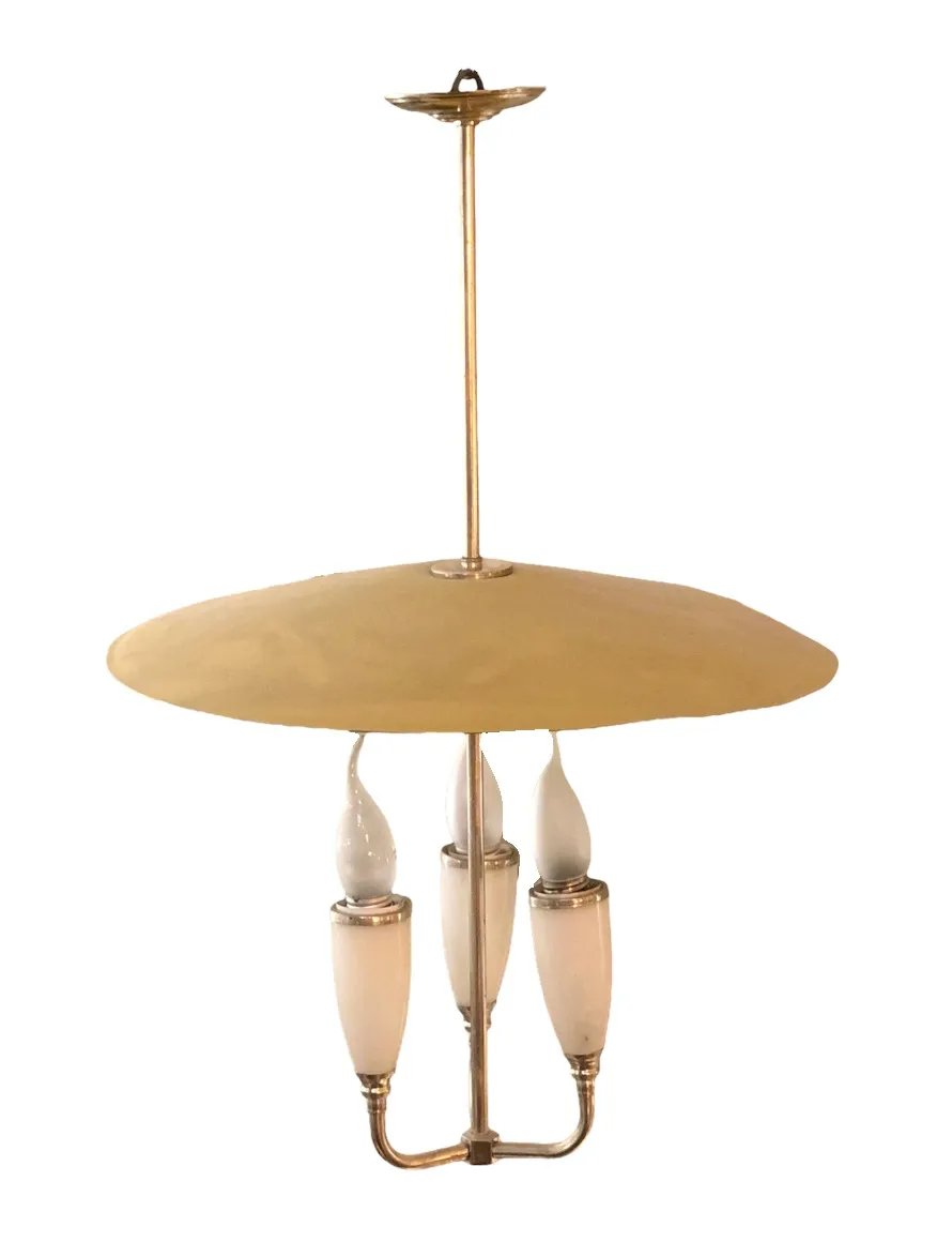 Antique hanging lamp with classic design and three white bulbs