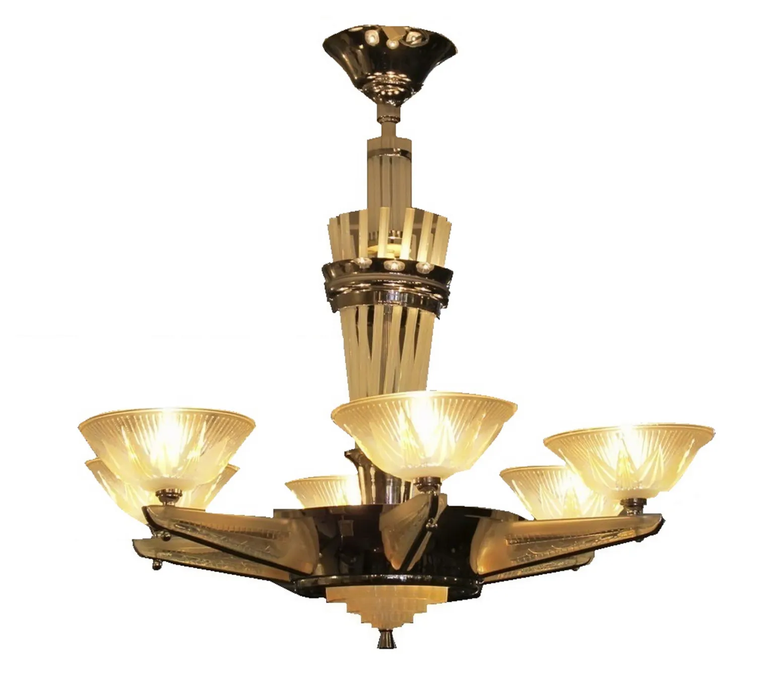 lampara de techo antigua de diseño elegante con luces brillantes